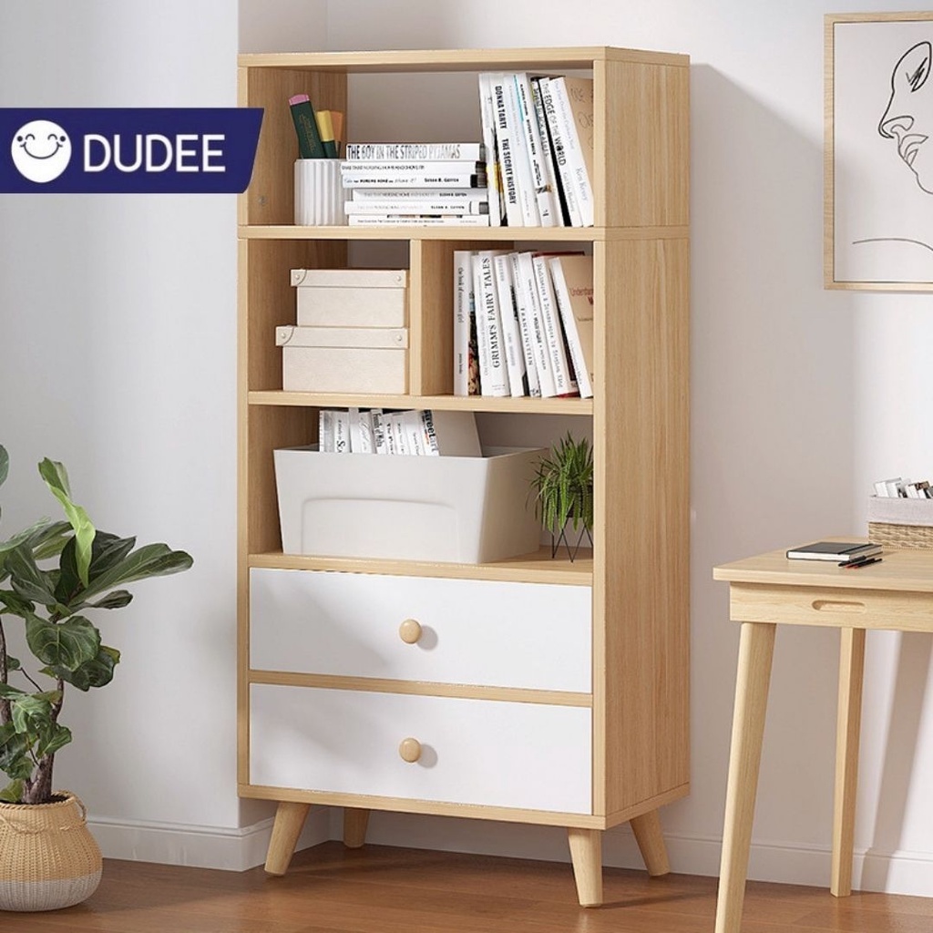 DUDEE ตู้หนังสือชั้นวางหนังสือตู้เก็บของ ห้องนั่งเล่นห้องทำงานเรียบง่าย