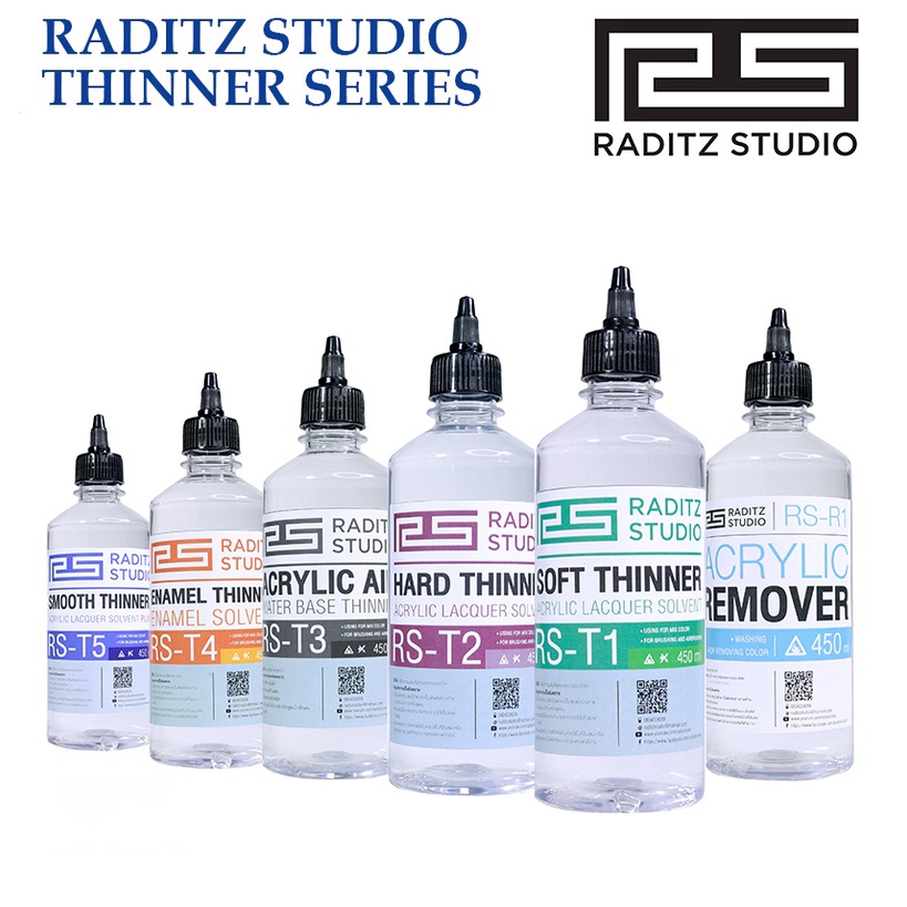 [RADITZ STUDIO] RS THINNER SERIES สีก่อนบางสําหรับกันดั้มโมเดลพลาสติกและภาพวาดแอร์บรัช