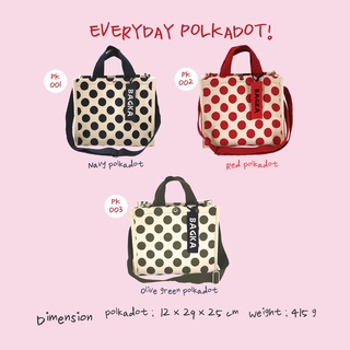 กระเป๋าผ้าแคนวาสลายจุด Polka dot