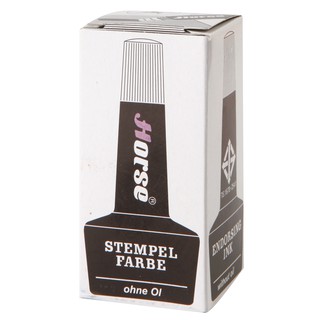 หมึกเติมแท่นประทับ 28 ซีซี. น้ำหมึกสีดำ ตราม้า/Stamp pad refill ink 28 cc. Black ink horse brand