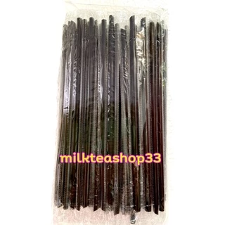 หลอดน้ำดื่มอนามัย ปลายแหลม หลอดกาแฟ หลอดน้ำ 6 มม. ห่อฟิล์มทุกเส้น 100 เส้น/แพค