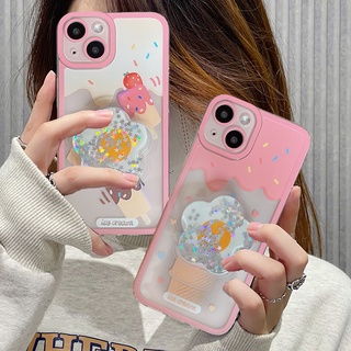 เคสโทรศัพท์มือถือ ลายไอศกรีม พร้อมขาตั้ง สําหรับ OPPO Reno2 Reno2 F Reno3 Reno4 4G Reno4 Z 5g Reno5 Reno5 PRO reno6 5g reno6z 5g reno6 PRO Reno 7 Reno7 PRO Reno 7z 5g