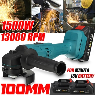 เครื่องเจียรไฟฟ้าไร้สาย 100 มม. พร้อมแบตเตอรี่ลิเธียมไอออน 32000 mAh 16000 mAh สําหรับแบตเตอรี่ 98VF 18V 1500W