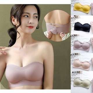 ใหม่น้ำยางไทย Strapless ที่มองไม่เห็นตัดหน้าอก Strapless Strapless Bra ชุดแต่งงานชุดชั้นในสตรี