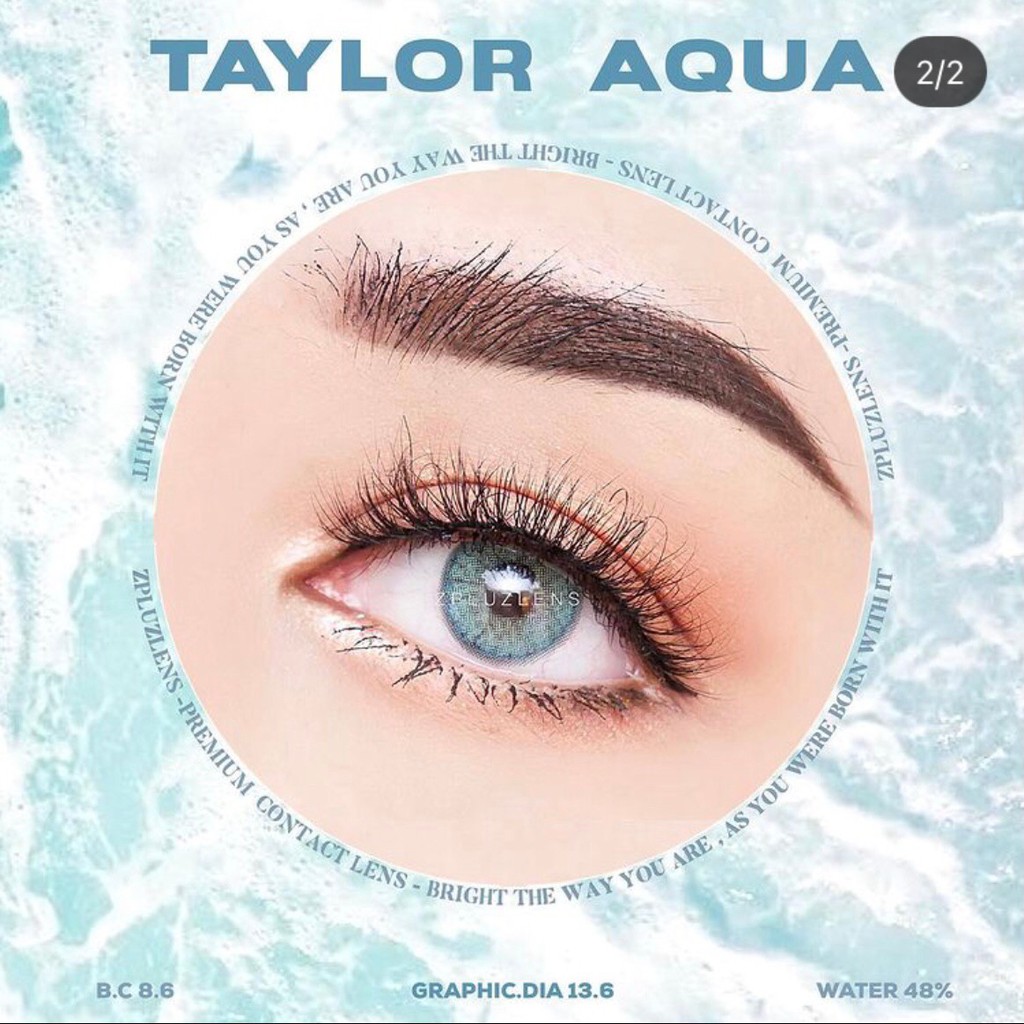 คอนเเทคเลนส์ Zplus ส่งฟรี 💕รุ่น Taylor Aqua ค่าสายตา 0-1000