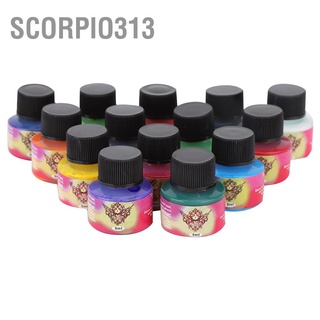 Scorpio313 ชุดหมึกสัก ติดทนนาน อุปกรณ์เสริม สําหรับฝึกสัก 14 สี