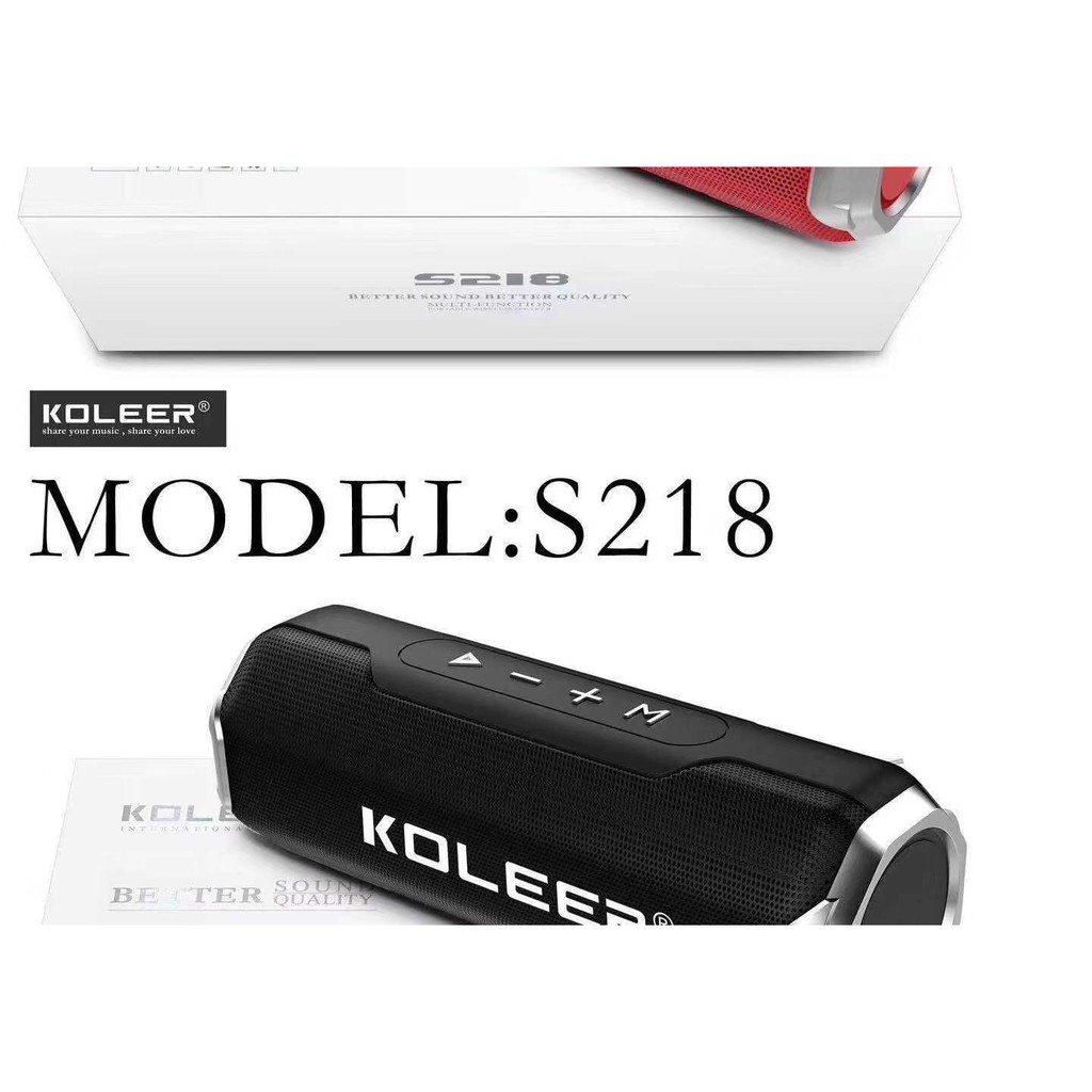 ลำโพงบลูทูธเสียงดี คุณภาพสูงbetter sound Bluetooth Speaker Koleer รุ่น S218  A_A.shop