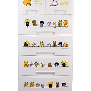ตู้ลิ้นชักพลาสติก 5 ชั้น ลาย รุ่น 5855 5-layer plastic drawer model 5855