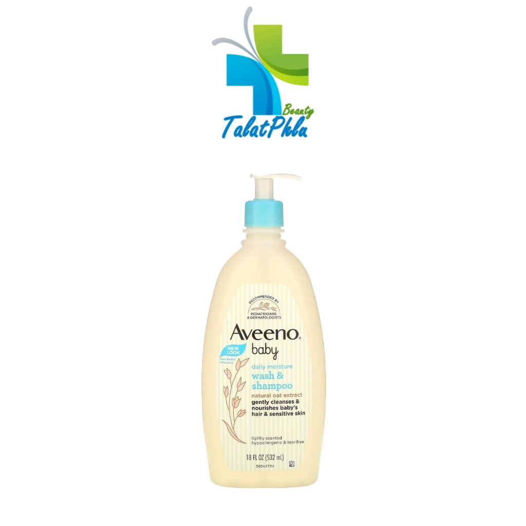 [532 ml.] Aveeno Baby Daily Moisture Wash&amp;Shampoo อวีโน่ เบบี้ วอชแอนด์แชมพู [1 ขวด]