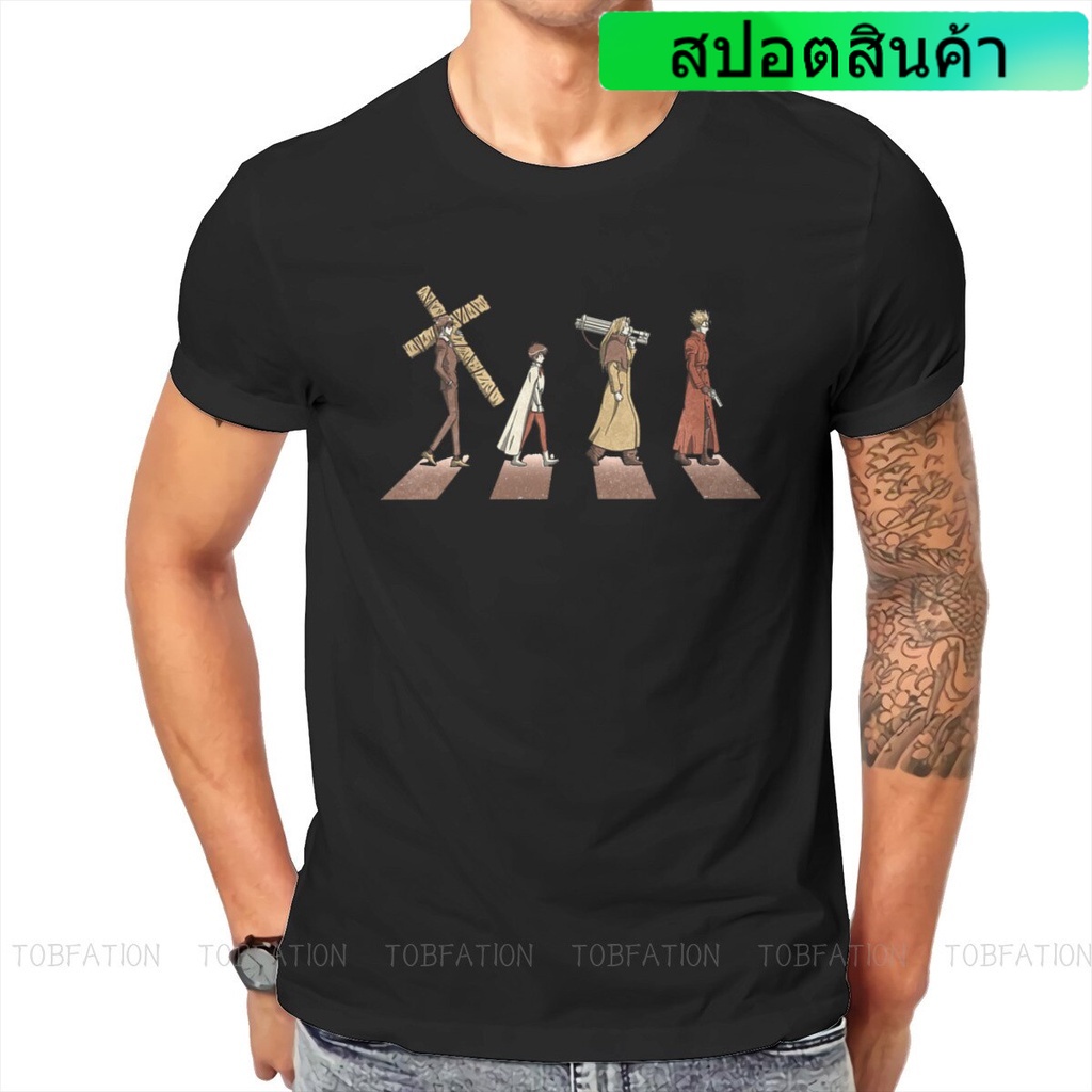 เสื้อยืด พิมพ์ลายอนิเมะ Trigun Vash The Stampede Meryl Stryfe Thompson สําหรับผู้ชาย