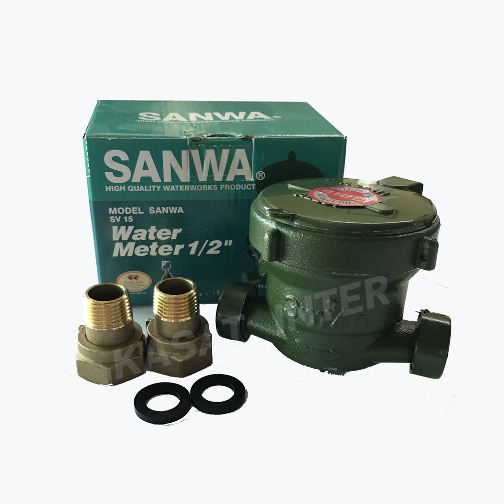 มิเตอร์น้ำ มาตรวัดน้ำ Sanwa ขนาด 1/2"(4 หุน)