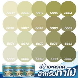 TOA ซุปเปอร์ชิลด์ ทิมเบอร์ชิลด์ ชนิดเนียน สีเขียวขี้ม้า (1ลิตร) สีทาผนังไม้ ผนังไม้ สีทาไม้