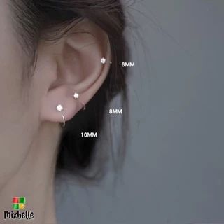[พร้อมส่ง] ต่างหูห่วง แบบเกี่ยว จิวหู จมูก ขนาดเล็ก สไตน์มินิมอล [รหัส PC]