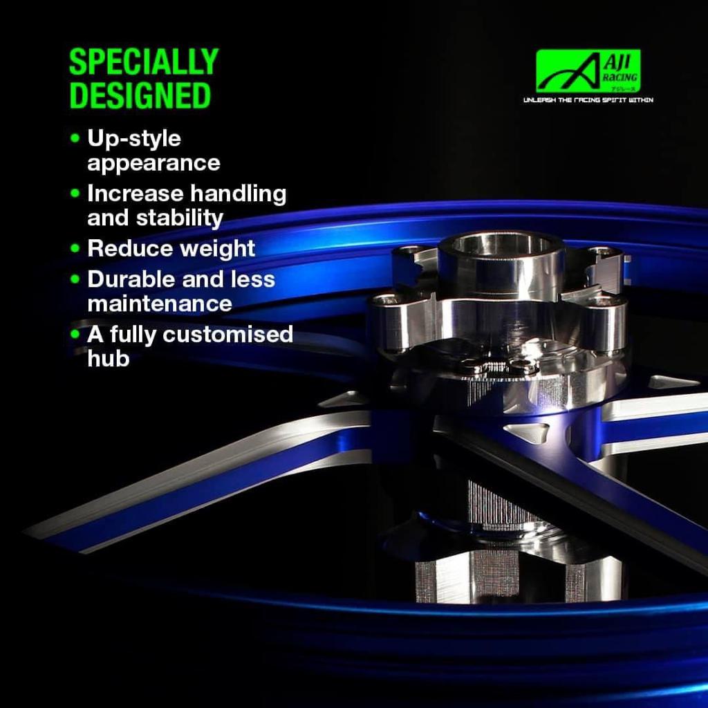 Y15 / Y16 AJI RACING 511 FG511 SPORT RIM 1.60/1.60X17 *** CNC CUSTOM HUB*** ใหม่