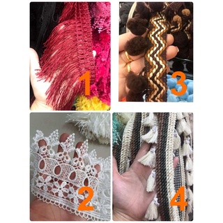ลูกไม้ผ้าแฟนซีระบายสีขาวกว้าง2นิ้วอย่างดี(1เมตร)