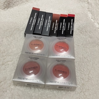 Mac glow play blush &amp; Mac powder kiss lipstick ป้ายไทยทุกชิ้น*