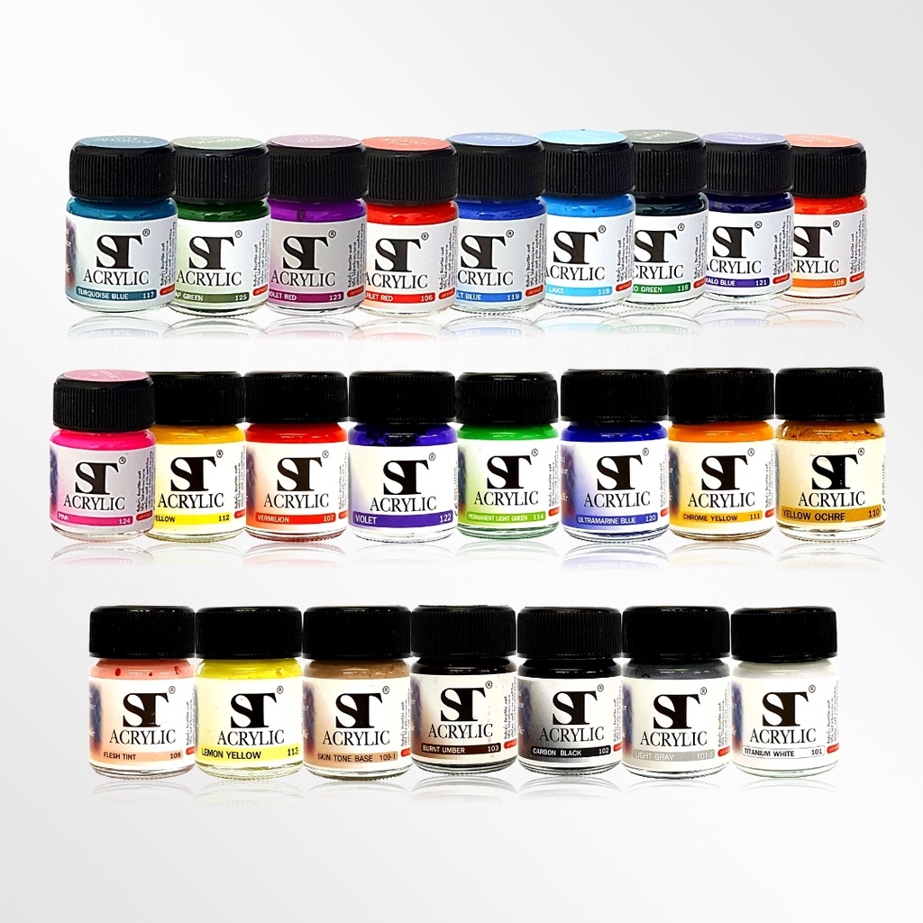 สีอะคริลิค ST acrylic Colour 15 ml. หลากสี