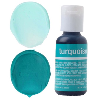 สีเจล สีฟ้าน้ำทะเล อมเขียว/ Chefmaster turquoise Liqua-Gel Food Coloring 20ml (5130) /0.7oz