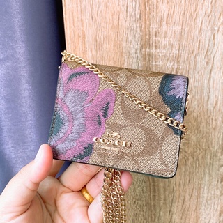 MINI WALLET IN SIGNATURE CANVAS WITH KAFFE FASSETT PRINT (COACH 6265) สะพายเกร๋ๆ