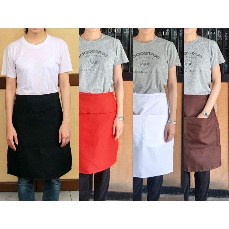 ผ้ากันเปื้อนครึ่งตัว กันเปื้อน ครึ่งตัว ผ้าคอมพ์ เนื้อหนา 2 กระเป๋า ราคา ถูกที่สุด ดีลบีเคเค แกลเลอรีภาพที่ 7