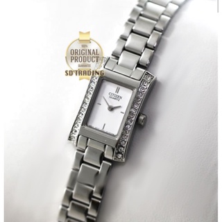 CITIZEN Womens Quartz Stainless Steel Watch รุ่น EZ6310-58A - SIlver/White ประดับคริสตัลแท้