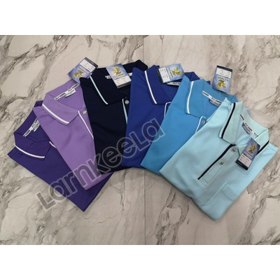 FLY HAWK รุ่น A353 เสื้อโปโลชายสีล้วนเนื้อผ้าดี ของแท้ 100%