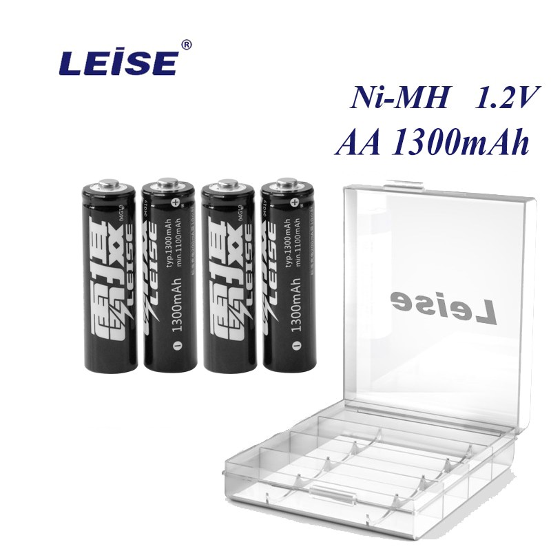 (4 ก้อน+กล่อง) ถ่านชาร์จ LEISE AA Ni-MH 1300 mAh 1.2 V