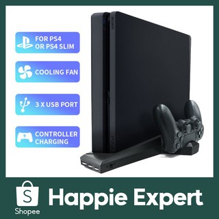 ⚡happie⚡จอยสติ๊ก Gamepad พร้อมพัดลมระบายความร้อน สําหรับ PS4 / PS4 Slim