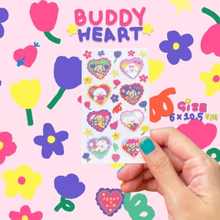 Buddy heart transparent sticker💖 Jerryxkimdotstick รหัส423