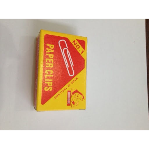 ลวดเสียบกระดาษ ตรา ปลา  Double  No.1 แบบหัวเหลี่ยม/มน   paper clips   1กล่อง/50 ตัว