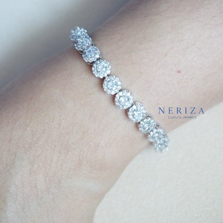 Neriza Jewelry/เครื่องประดับออกงาน ข้อมือเพชรสังเคราะห์เกรดพรีเมี่ยมเทียบเท่าเพชรแท้ จัดส่งฟรี NB029