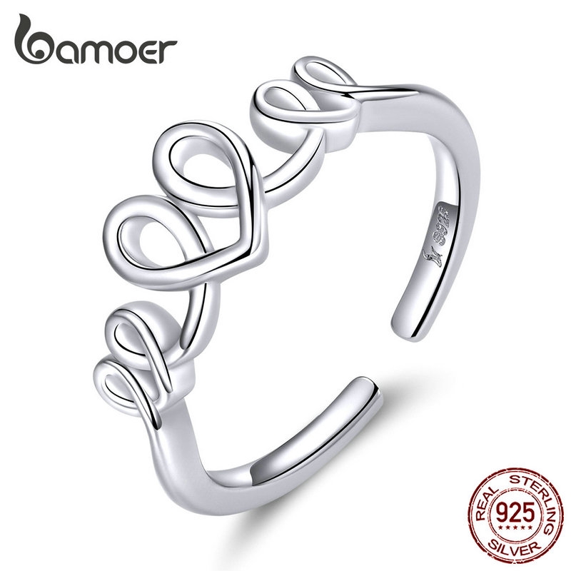 BAMOER 925 Silver Fashion Rings Deep Feeling SCR588