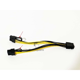 8-Pin GPU Female to Dual 8-Pin (6+2) GPU Male PCIe Power Supply Cable สายไฟคอม 22 AWG