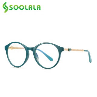 Soolala TR90 แว่นตาอ่านหนังสือ ทรงกลม ป้องกันแสงสีฟ้า สําหรับผู้หญิง