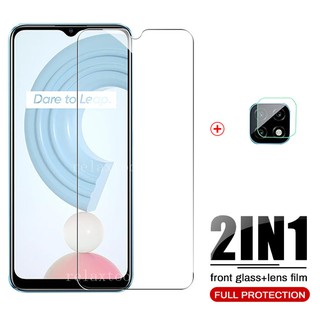 2-in-1 ฟิล์มกระจกนิรภัย กันรอยหน้าจอ + ฟิล์มป้องกันเลนส์กล้องหลัง สำหรับ OPPO Realme C11 C12 C1 C2 C3 C15 C21 C25 C25s