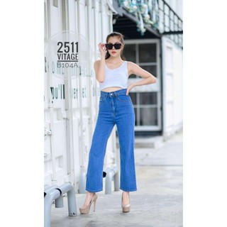 [ถูกที่สุด] Saza Shop 2511 Vintage Jeans กางเกงยีนส์ ผญ กางเกงยีนส์เอวสูง