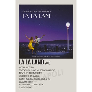 โปสเตอร์ มันวาว พิมพ์ด้านเดียว ขนาด A5 14.8 ซม. x 21 ซม. รูปปกอัลบั้ม La La Land