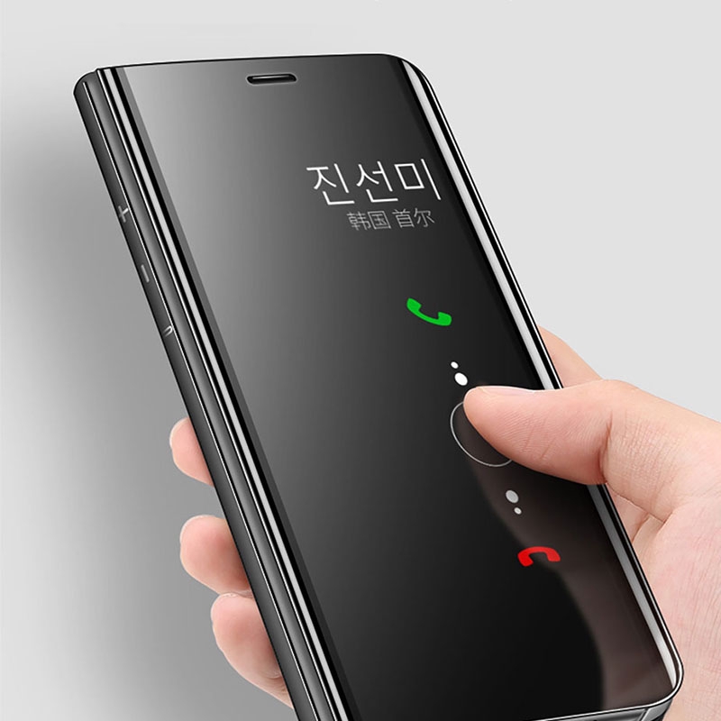 เคสโทรศัพท์แบบพลิกได้กระจกอัจฉริยะสําหรับ Samsung galaxy Note 10 Plus Note20 Ultra 8 9