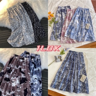 1LDK✨พร้อมส่ง✨กระโปรยาวคลุมเข่าลายหินอ่อน เอวสม้อค ขนาดฟรีไซด์(KPKP）