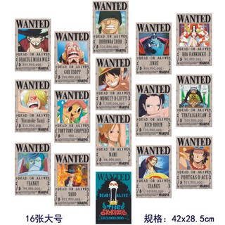 โปสเตอร์ ลายการ์ตูน Wanted One Piece Luffy 42*28.5 ซม. แบบสุ่ม 1 ชิ้น