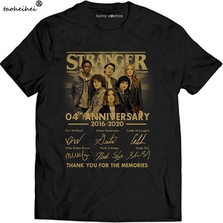 เสื้อยืดคอกลมเสื้อยืดลําลอง แขนสั้น พิมพ์ลาย Thank You for The Memories Signature Stranger Loers Things Fan Moie 2 04th