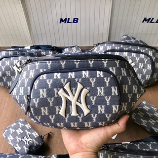 กระเป๋า / เป้ คาดอก คาดเอว คาดหลัง MLB JACQUARD MONOGRAM HIP SACK NEW YORK YANKEES สีน้ำเงิน 💙