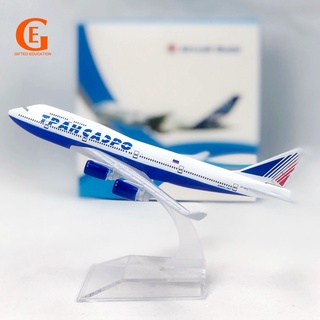 โมเดลเครื่องบิน Transaero Airlines Boeing 747 B747 ของเล่นสําหรับเด็ก