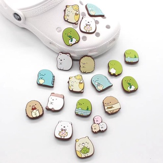 การ์ตูน Sumikko Gurashi อะนิเมะ croc Bae Clog croc jbt Charm รองเท้า อุปกรณ์เสริมสําหรับเด็ก