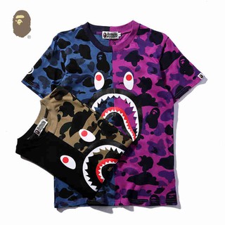 เสื้อยืด ผ้าฝ้าย 3500 bape สีฟ้า สีม่วง แฟชั่นสําหรับผู้ชาย และผู้หญิง