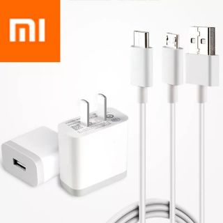 สายชาร์จและหัวชาร์จเร็ว Xiaomi แท้ Original XIAOMI 5V 2A Charger Adapter 80cm Micro USB 1m Type C Cable for Redmi 9A