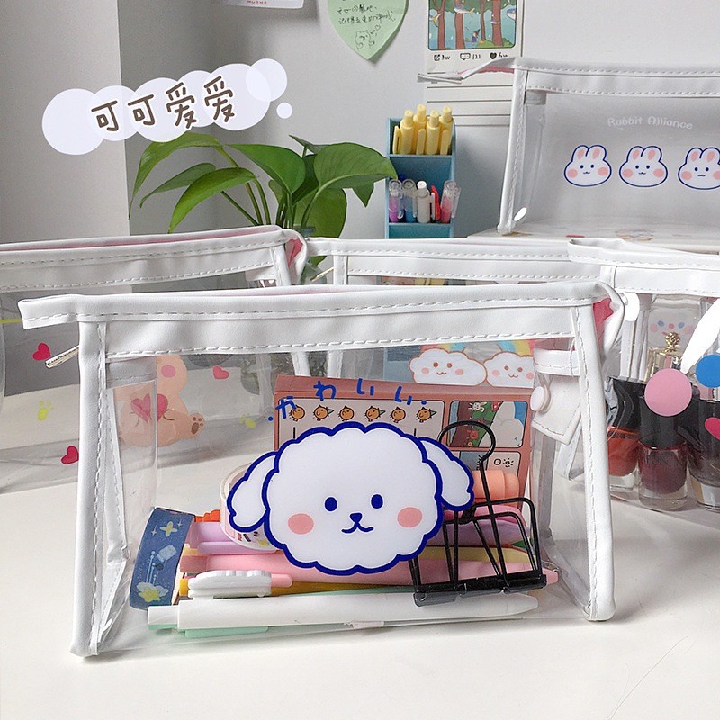 ถูกสุดมาแล้ว กระเป๋าใสกันน้ำ เครื่องสำอาง ดินสอ ลายเยอะ