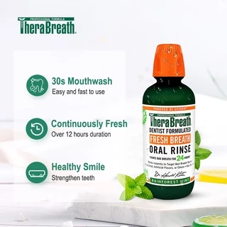 น้ํายาบ้วนปาก TheraBreath Oral Rinse 473ml Fresh Breath Mouthwash
