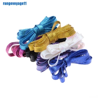 (Rang11) รองเท้าผ้าใบ แบบผูกเชือก สีทอง และสีเงิน 1