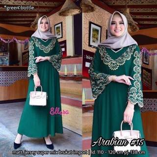 Arabian DRESS JUMBO MAXY 15 GAMIS SYARI JERSEY PREMIUM HQ ชุดเดรส ปักลายมัสยิด ออริ ของแท้